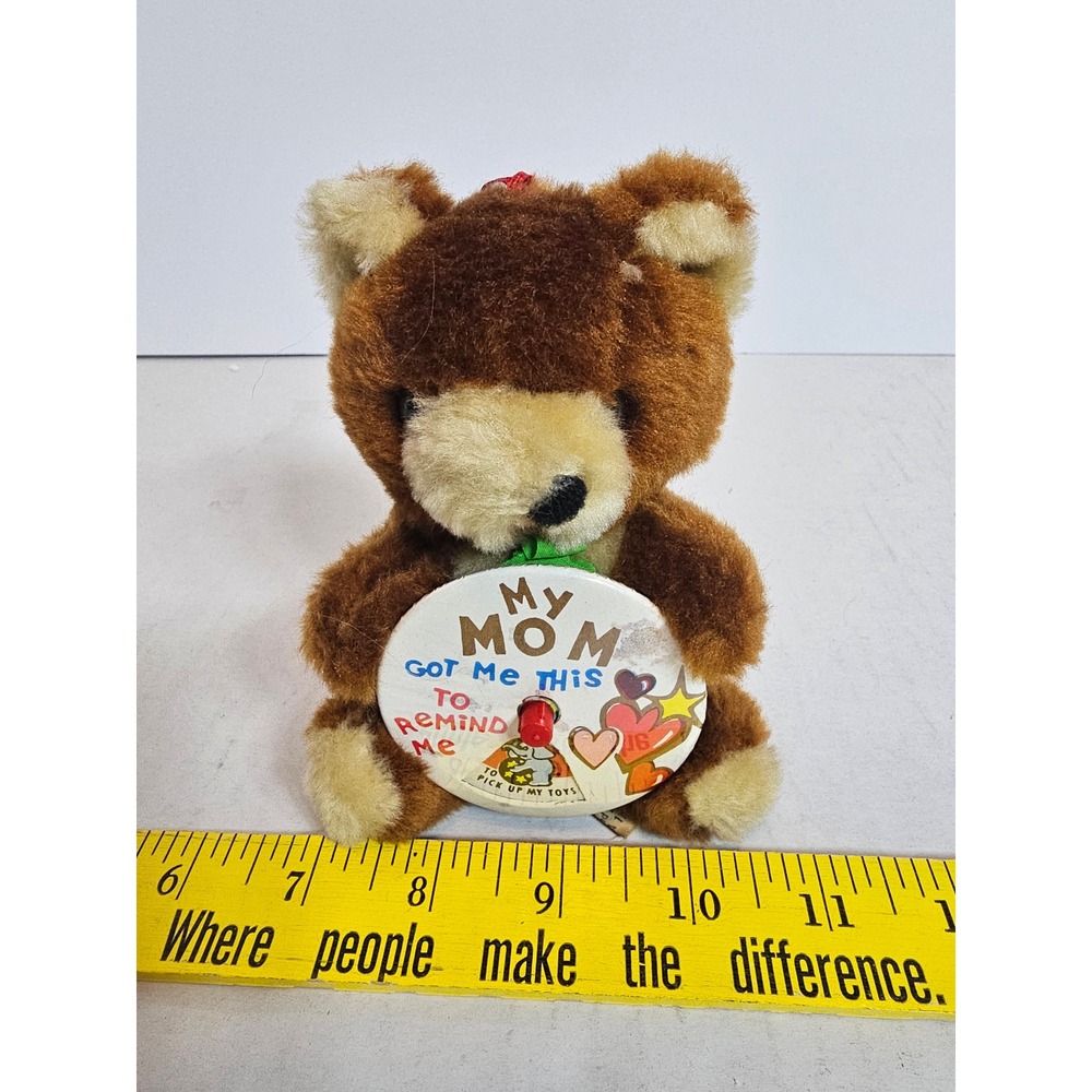 Vintage Acme Premium Supply Teddy Bear Chore Reminder Plush Brown 5.5 inch
